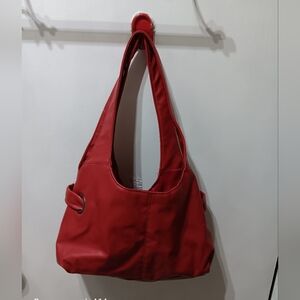 Luxurious Red Suede Shoulder Bag